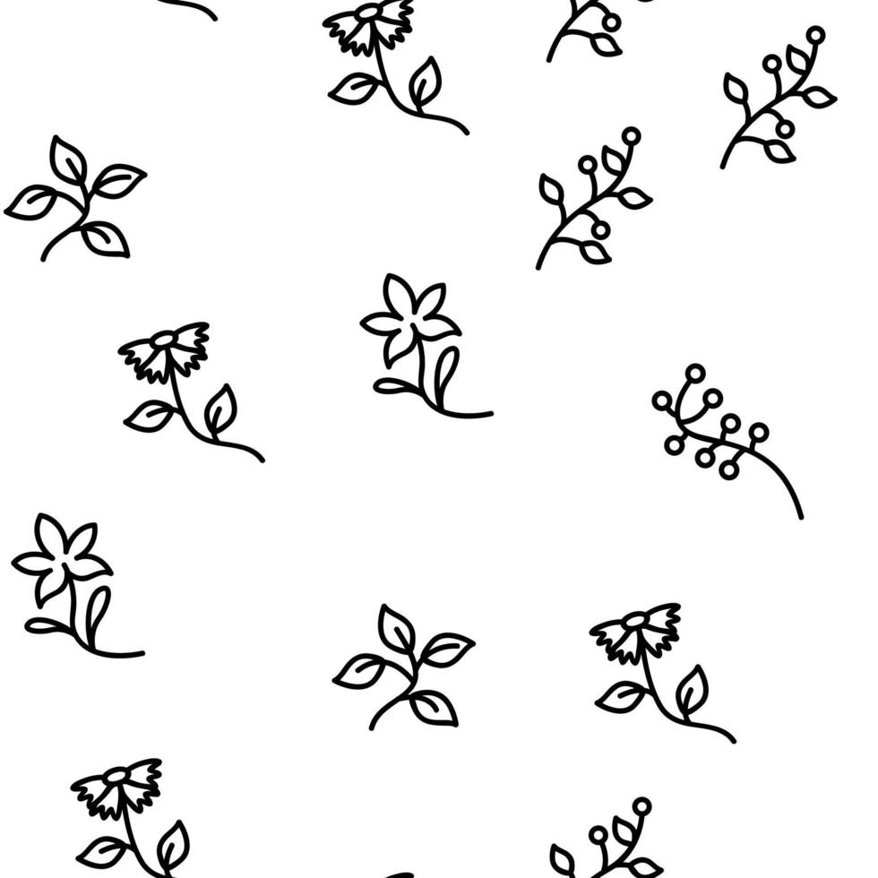 wilde bloemen natuurlijke vector naadloze patroon