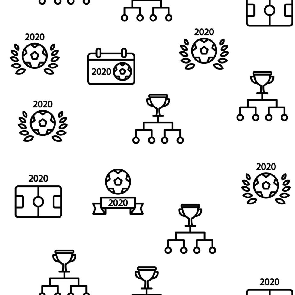 voetbalkampioen 2020 vector naadloos patroon