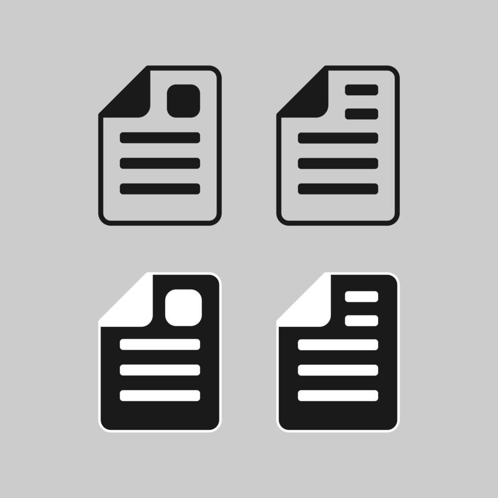 overzicht pictogrammen. notitieboekje icoon. documenten icoon. best gebruikt voor technologie en webdesign vector