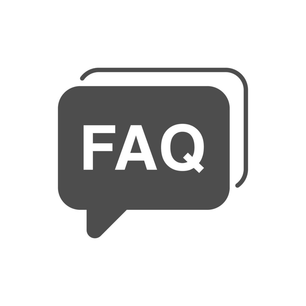 faq vector icoon met grijze kleur. faq illustratie vector geïsoleerd op een witte achtergrond. veelgestelde vraag vector logo. best gebruikt voor mobiele toepassingen en webdesign.