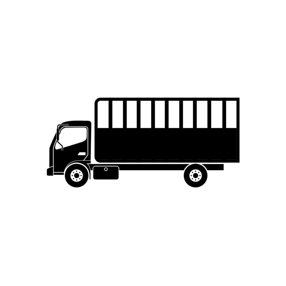 kleine vrachtwagen doos platte pictogram vector