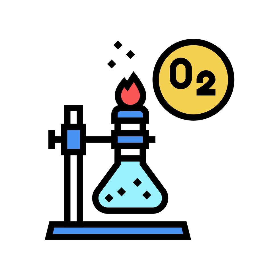 scheikunde onderzoek zuurstof kleur pictogram vectorillustratie vector