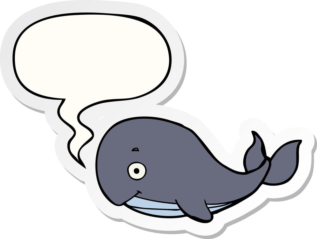 cartoon walvis en tekstballon sticker vector