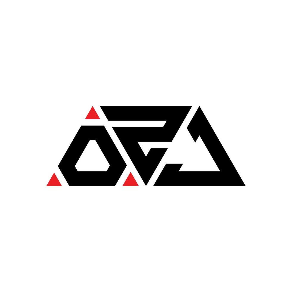 ozj driehoek brief logo ontwerp met driehoekige vorm. ozj driehoek logo ontwerp monogram. ozj driehoek vector logo sjabloon met rode kleur. ozj driehoekig logo eenvoudig, elegant en luxueus logo. ozj