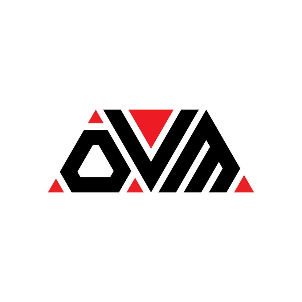 ovm driehoek brief logo ontwerp met driehoekige vorm. ovm driehoek logo ontwerp monogram. ovm driehoek vector logo sjabloon met rode kleur. ovm driehoekig logo eenvoudig, elegant en luxueus logo. ovm