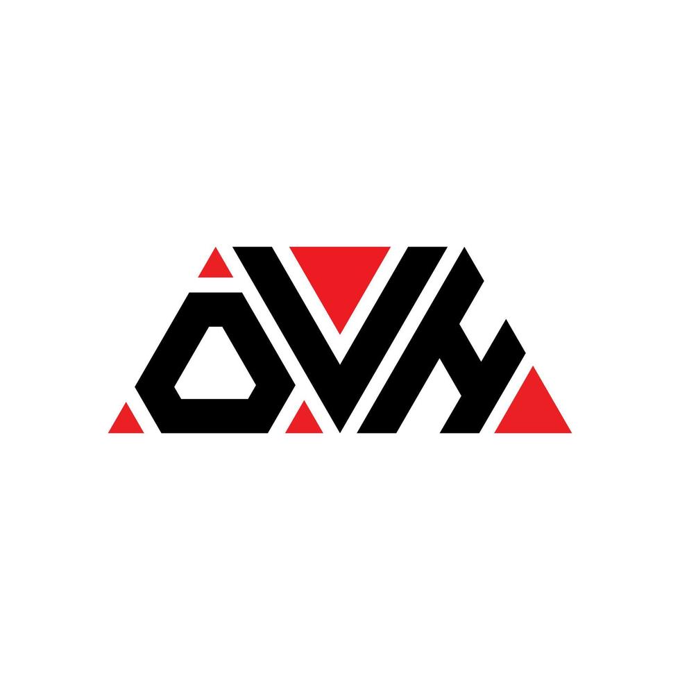 ovh driehoek letter logo ontwerp met driehoekige vorm. ovh driehoek logo ontwerp monogram. ovh driehoek vector logo sjabloon met rode kleur. ovh driehoekig logo eenvoudig, elegant en luxueus logo. ovh