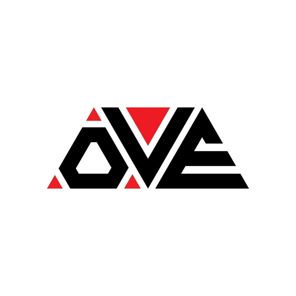 ove driehoek brief logo ontwerp met driehoekige vorm. ove driehoek logo ontwerp monogram. ove driehoek vector logo sjabloon met rode kleur. ove driehoekig logo eenvoudig, elegant en luxueus logo. ove