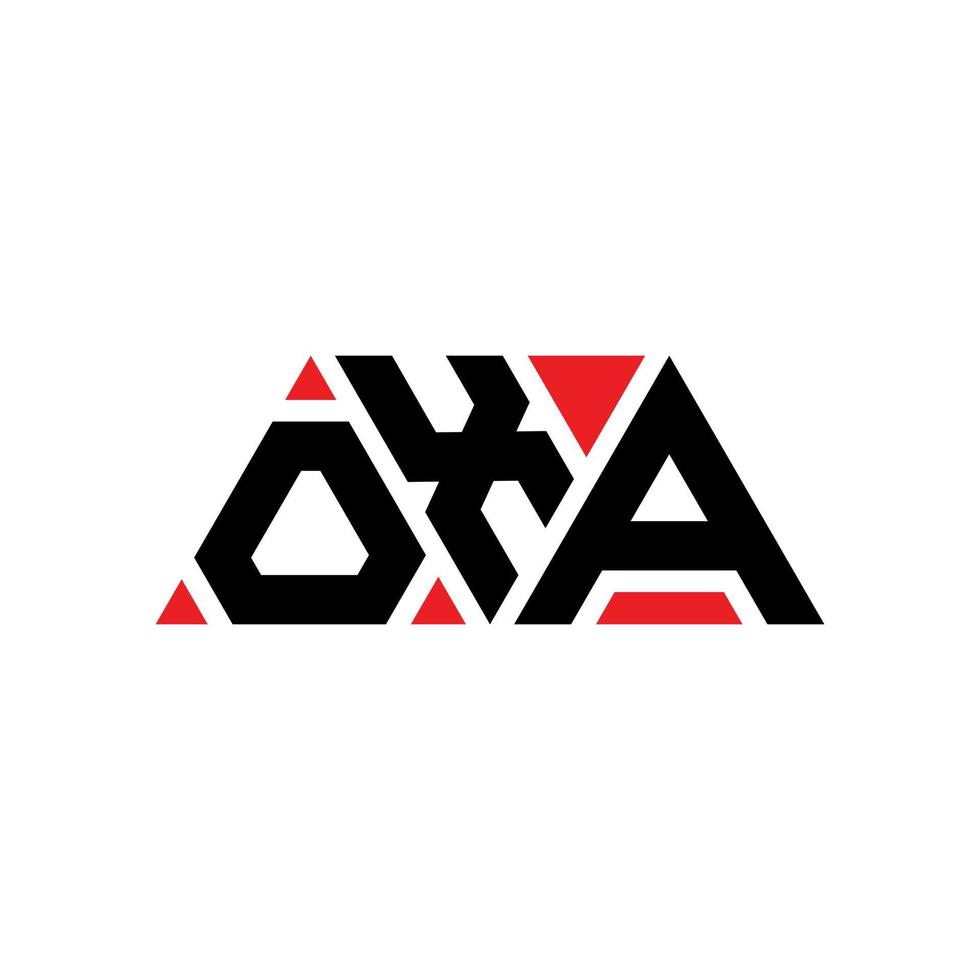 oxa driehoek brief logo ontwerp met driehoekige vorm. Oxa driehoek logo ontwerp monogram. Oxa driehoek vector logo sjabloon met rode kleur. oxa driehoekig logo eenvoudig, elegant en luxueus logo. oxa