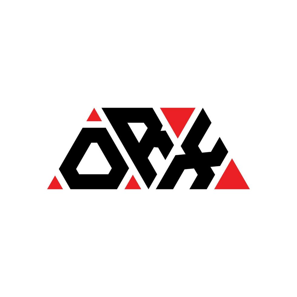 orx driehoek brief logo ontwerp met driehoekige vorm. orx driehoek logo ontwerp monogram. orx driehoek vector logo sjabloon met rode kleur. orx driehoekig logo eenvoudig, elegant en luxueus logo. orx