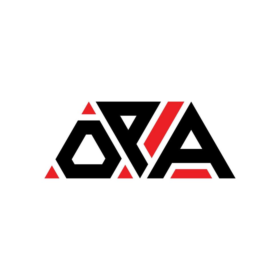 opa driehoek brief logo ontwerp met driehoekige vorm. opa driehoek logo ontwerp monogram. opa driehoek vector logo sjabloon met rode kleur. opa driehoekig logo eenvoudig, elegant en luxueus logo. opa