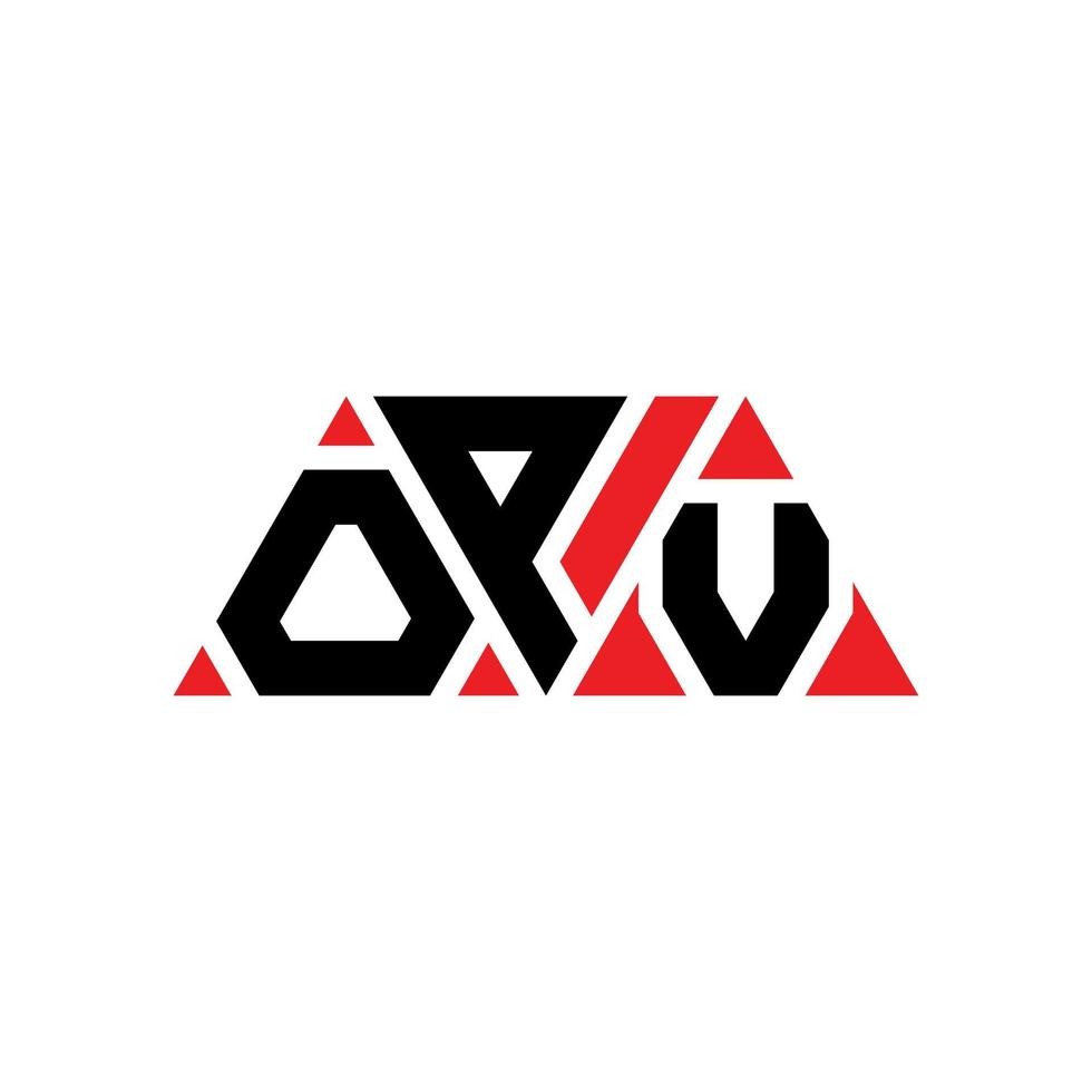 OPV driehoek brief logo ontwerp met driehoekige vorm. opv driehoek logo ontwerp monogram. OPV driehoek vector logo sjabloon met rode kleur. opv driehoekig logo eenvoudig, elegant en luxueus logo. opv