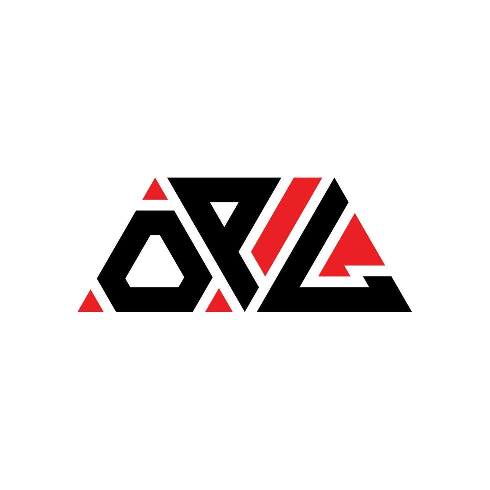 opl driehoek brief logo ontwerp met driehoekige vorm. opl driehoek logo ontwerp monogram. opl driehoek vector logo sjabloon met rode kleur. opl driehoekig logo eenvoudig, elegant en luxueus logo. opl