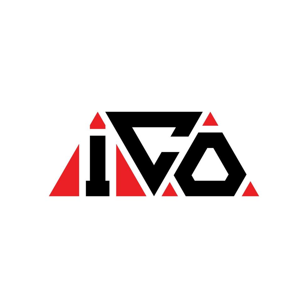 ico driehoek letter logo ontwerp met driehoekige vorm. ico driehoek logo ontwerp monogram. ico driehoek vector logo sjabloon met rode kleur. ico driehoekig logo eenvoudig, elegant en luxueus logo. ico