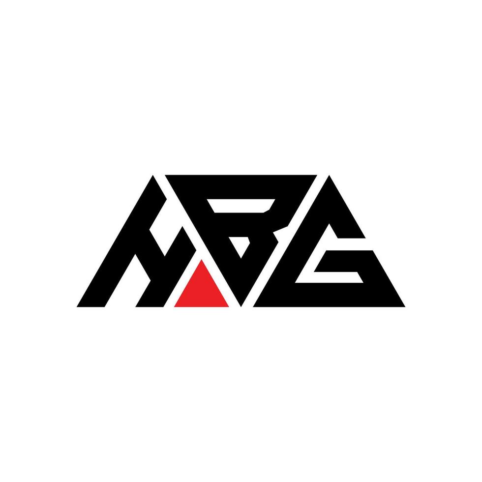 hbg driehoek brief logo ontwerp met driehoekige vorm. hbg driehoek logo ontwerp monogram. hbg driehoek vector logo sjabloon met rode kleur. hbg driehoekig logo eenvoudig, elegant en luxueus logo. hbg