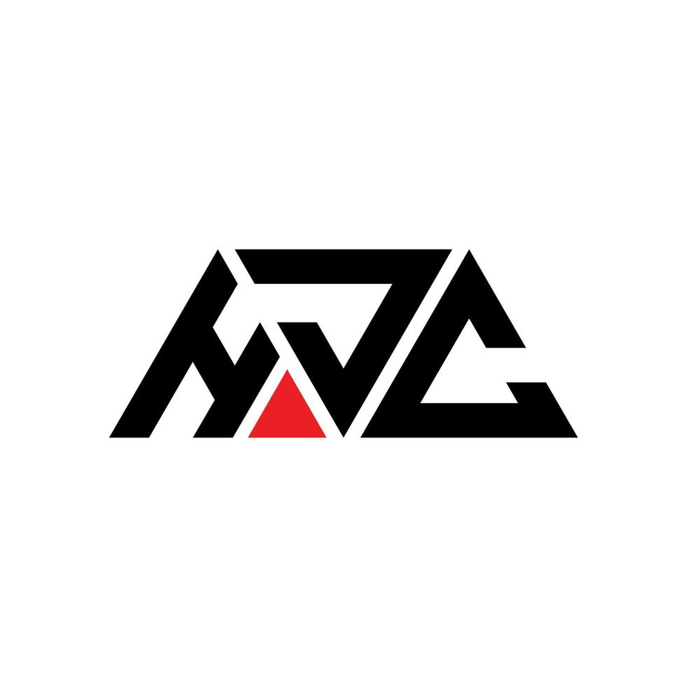 hjc driehoek brief logo ontwerp met driehoekige vorm. hjc driehoek logo ontwerp monogram. hjc driehoek vector logo sjabloon met rode kleur. hjc driehoekig logo eenvoudig, elegant en luxueus logo. hjc