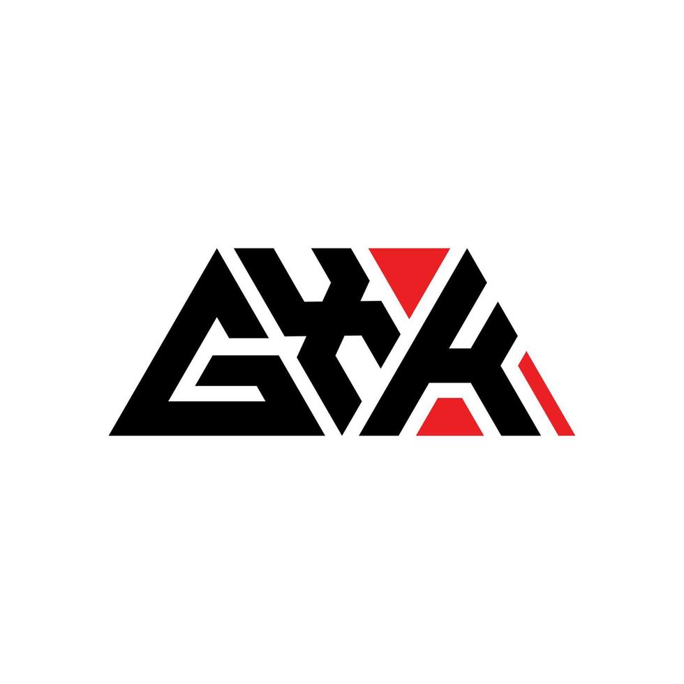 gxk driehoek brief logo ontwerp met driehoekige vorm. gxk driehoek logo ontwerp monogram. gxk driehoek vector logo sjabloon met rode kleur. gxk driehoekig logo eenvoudig, elegant en luxueus logo. gxk