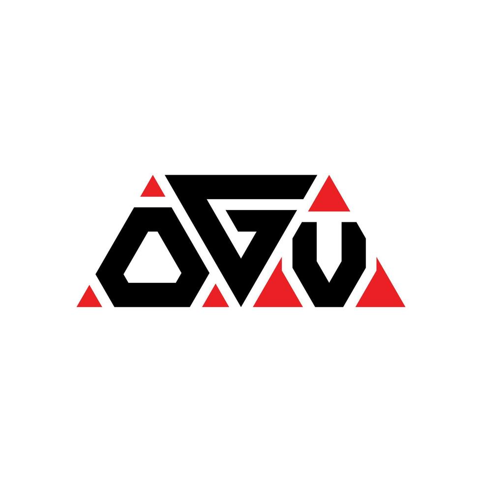 ogv driehoek brief logo ontwerp met driehoekige vorm. ogv driehoek logo ontwerp monogram. ogv driehoek vector logo sjabloon met rode kleur. ogv driehoekig logo eenvoudig, elegant en luxueus logo. ogv