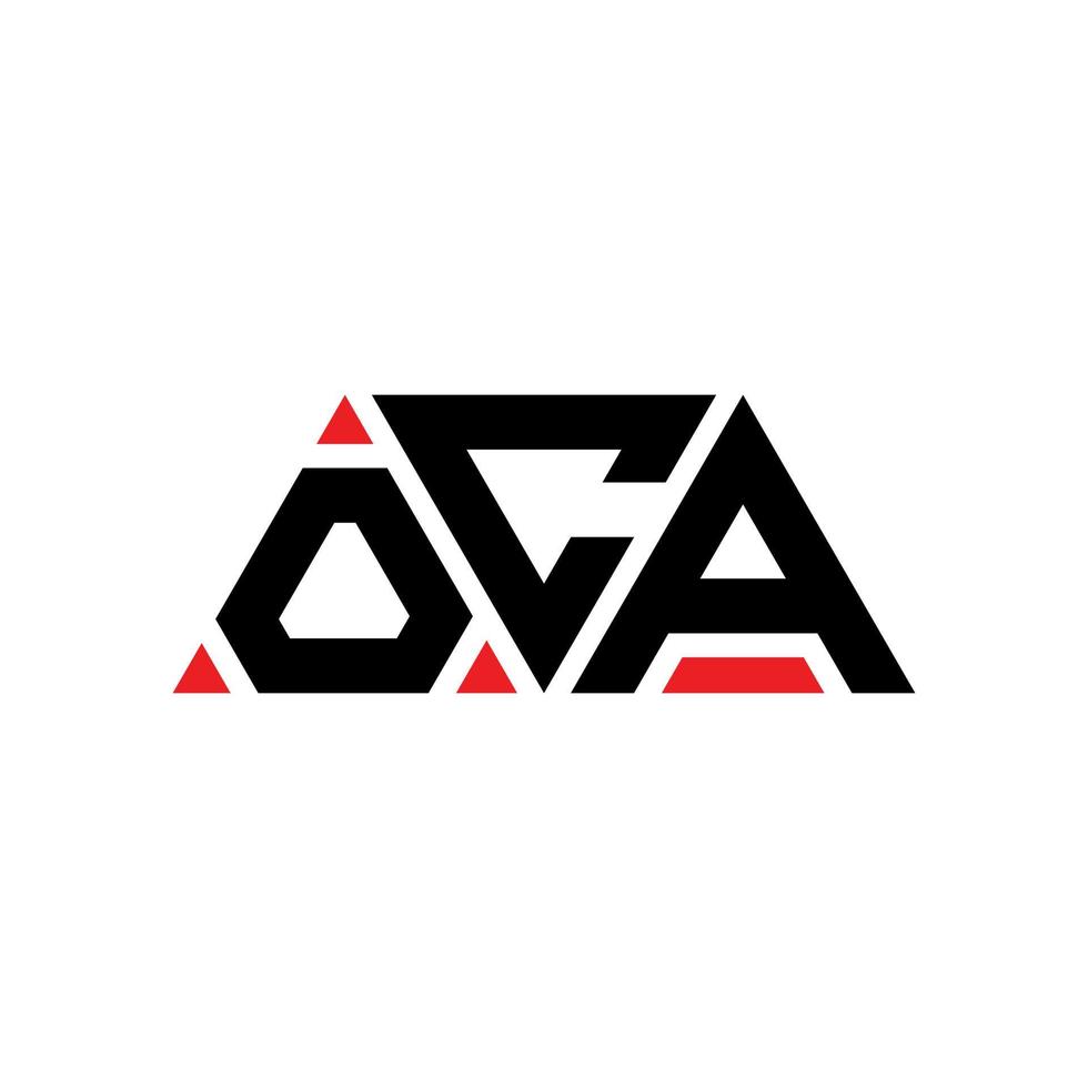 oca driehoek brief logo ontwerp met driehoekige vorm. oca driehoek logo ontwerp monogram. oca driehoek vector logo sjabloon met rode kleur. oca driehoekig logo eenvoudig, elegant en luxueus logo. oca