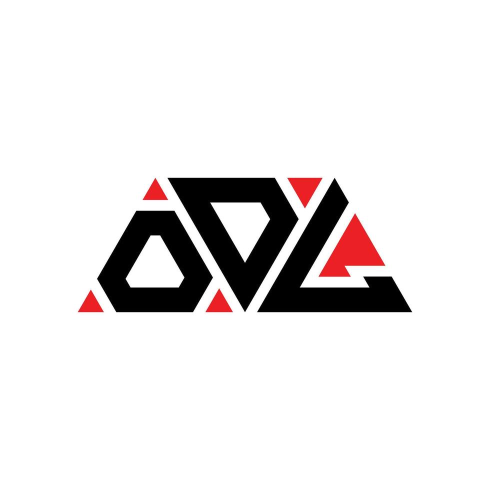 odl driehoek brief logo ontwerp met driehoekige vorm. odl driehoek logo ontwerp monogram. odl driehoek vector logo sjabloon met rode kleur. odl driehoekig logo eenvoudig, elegant en luxueus logo. vreemd