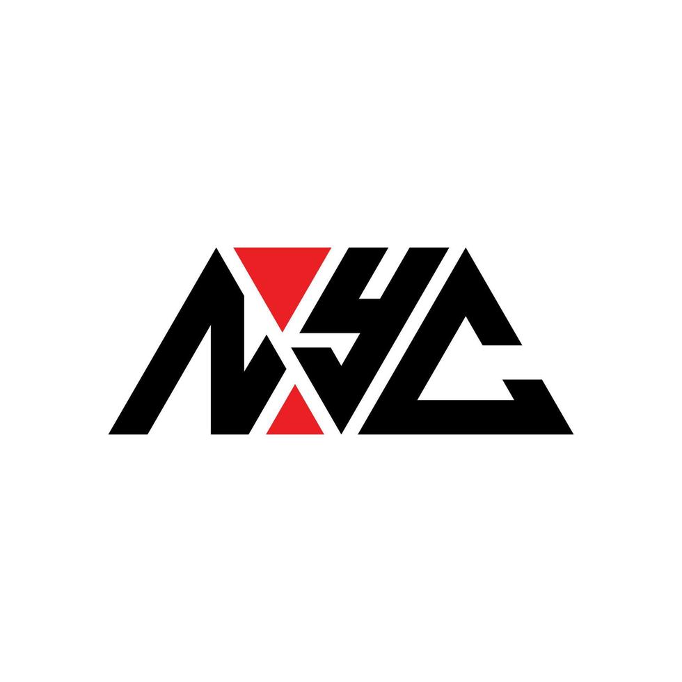 nyc driehoek brief logo ontwerp met driehoekige vorm. nyc driehoek logo ontwerp monogram. nyc driehoek vector logo sjabloon met rode kleur. nyc driehoekig logo eenvoudig, elegant en luxueus logo. nieuw