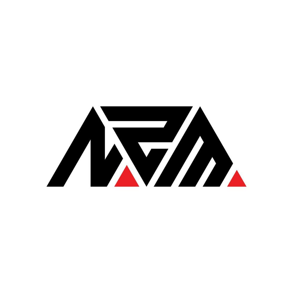 nzm driehoek brief logo ontwerp met driehoekige vorm. nzm driehoek logo ontwerp monogram. nzm driehoek vector logo sjabloon met rode kleur. nzm driehoekig logo eenvoudig, elegant en luxueus logo. nzm