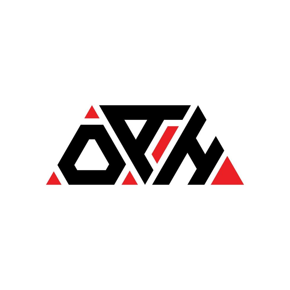 oah driehoek brief logo ontwerp met driehoekige vorm. oah driehoek logo ontwerp monogram. oah driehoek vector logo sjabloon met rode kleur. oah driehoekig logo eenvoudig, elegant en luxueus logo. ohh