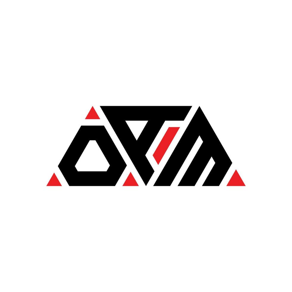 oam driehoek brief logo ontwerp met driehoekige vorm. oam driehoek logo ontwerp monogram. oam driehoek vector logo sjabloon met rode kleur. oam driehoekig logo eenvoudig, elegant en luxueus logo. oam