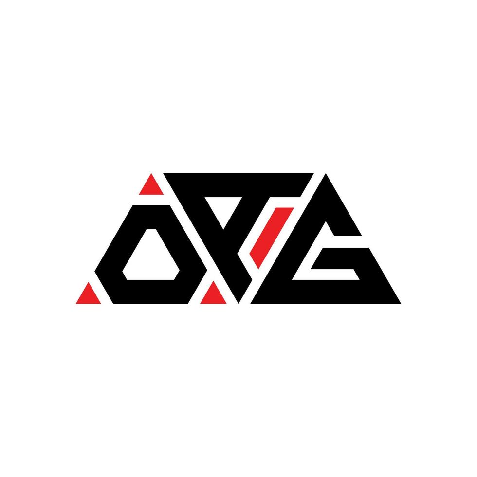 oag driehoek brief logo ontwerp met driehoekige vorm. oag driehoek logo ontwerp monogram. oag driehoek vector logo sjabloon met rode kleur. oag driehoekig logo eenvoudig, elegant en luxueus logo. oag