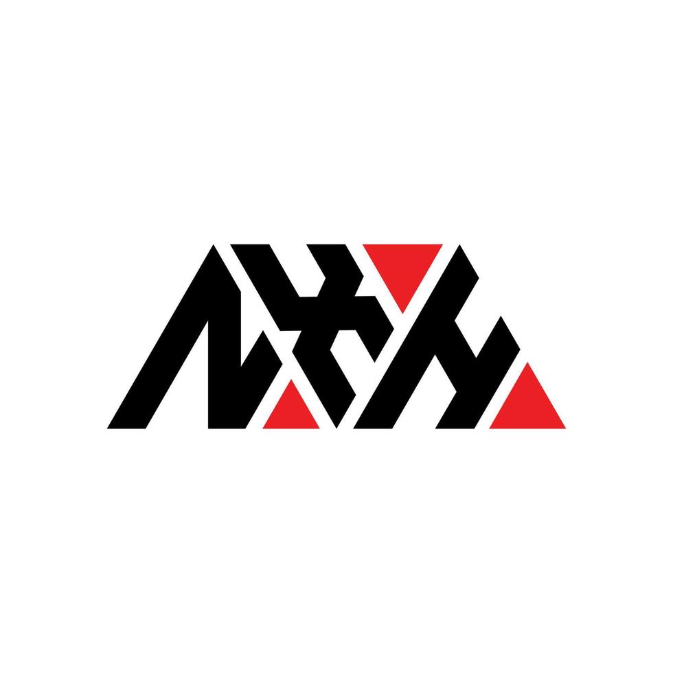 nxh driehoek brief logo ontwerp met driehoekige vorm. nxh driehoek logo ontwerp monogram. nxh driehoek vector logo sjabloon met rode kleur. nxh driehoekig logo eenvoudig, elegant en luxueus logo. nxh