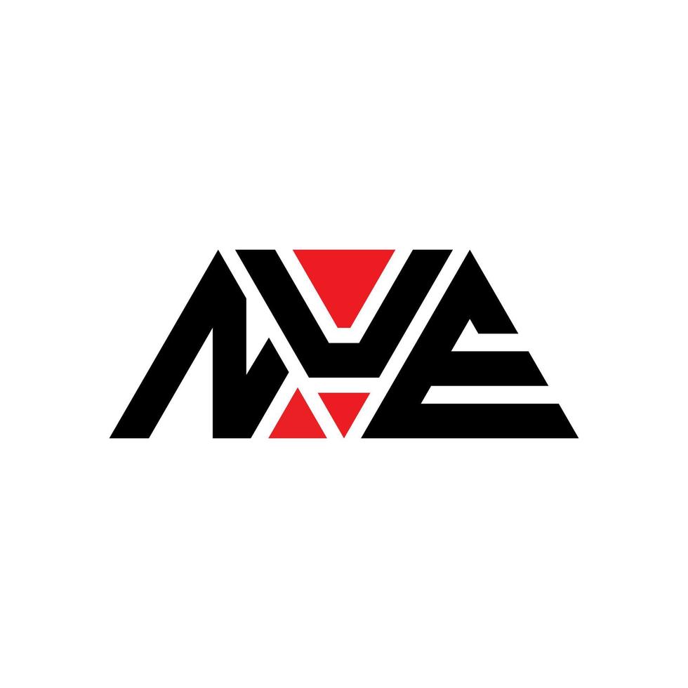nue driehoek brief logo ontwerp met driehoekige vorm. nue driehoek logo ontwerp monogram. nue driehoek vector logo sjabloon met rode kleur. nue driehoekig logo eenvoudig, elegant en luxueus logo. nue