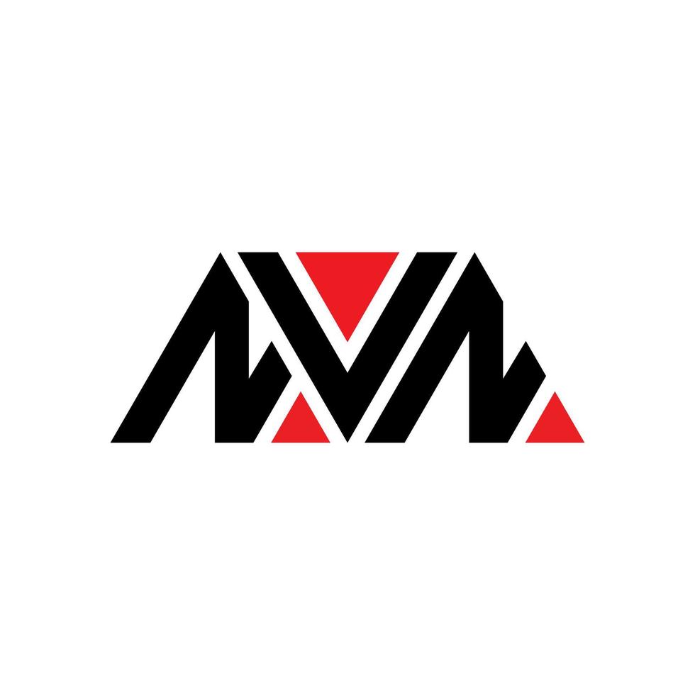 NVN driehoek brief logo ontwerp met driehoekige vorm. NVN driehoek logo ontwerp monogram. NVN driehoek vector logo sjabloon met rode kleur. nvn driehoekig logo eenvoudig, elegant en luxueus logo. nvn