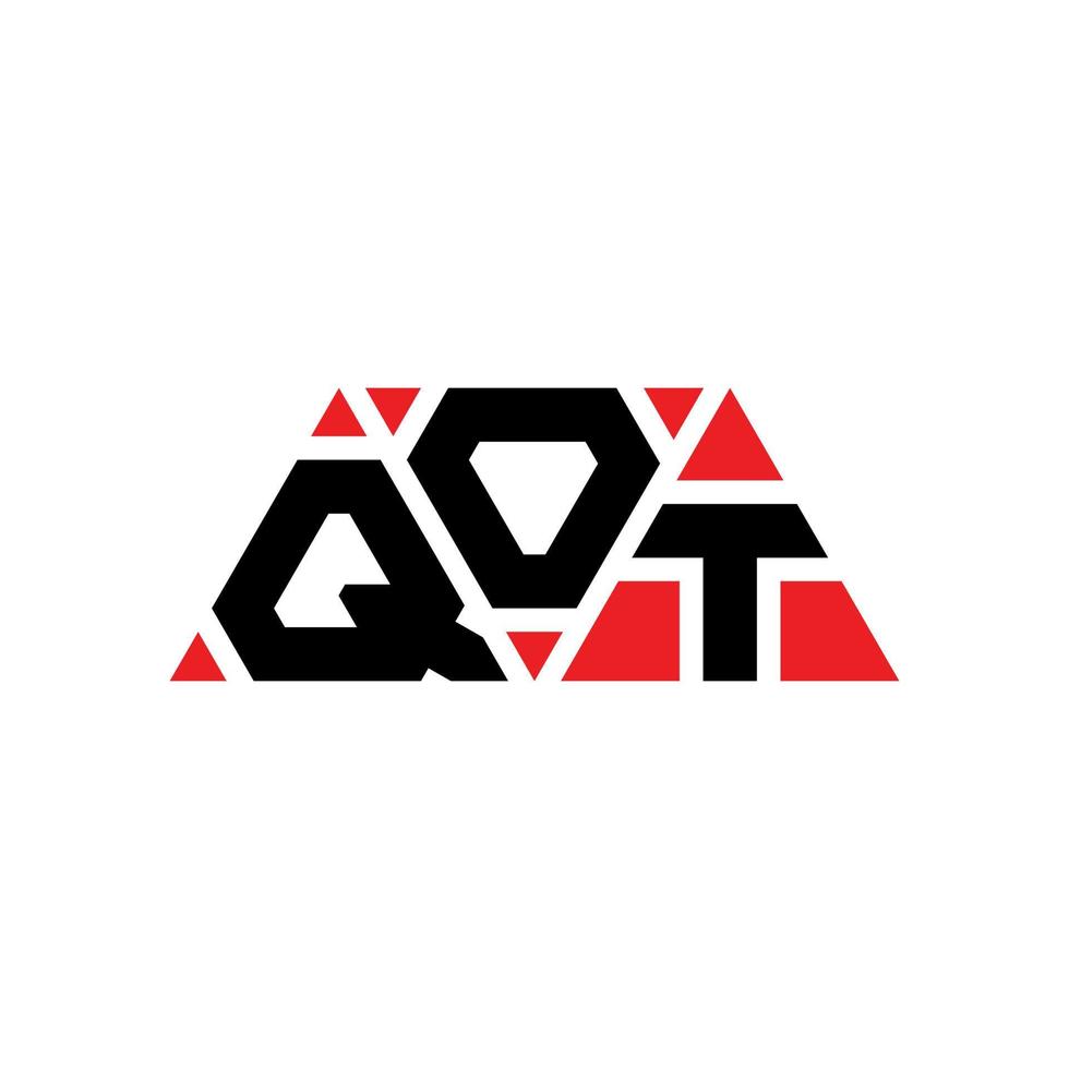 Qot driehoek brief logo ontwerp met driehoekige vorm. Qot driehoek logo ontwerp monogram. Qot driehoek vector logo sjabloon met rode kleur. qot driehoekig logo eenvoudig, elegant en luxueus logo. qot