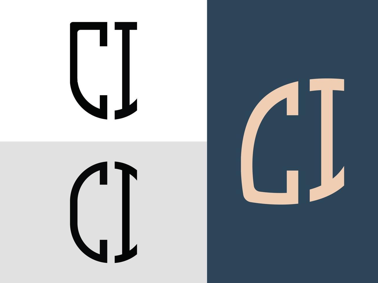 creatieve beginletters ci logo ontwerpen bundel. vector
