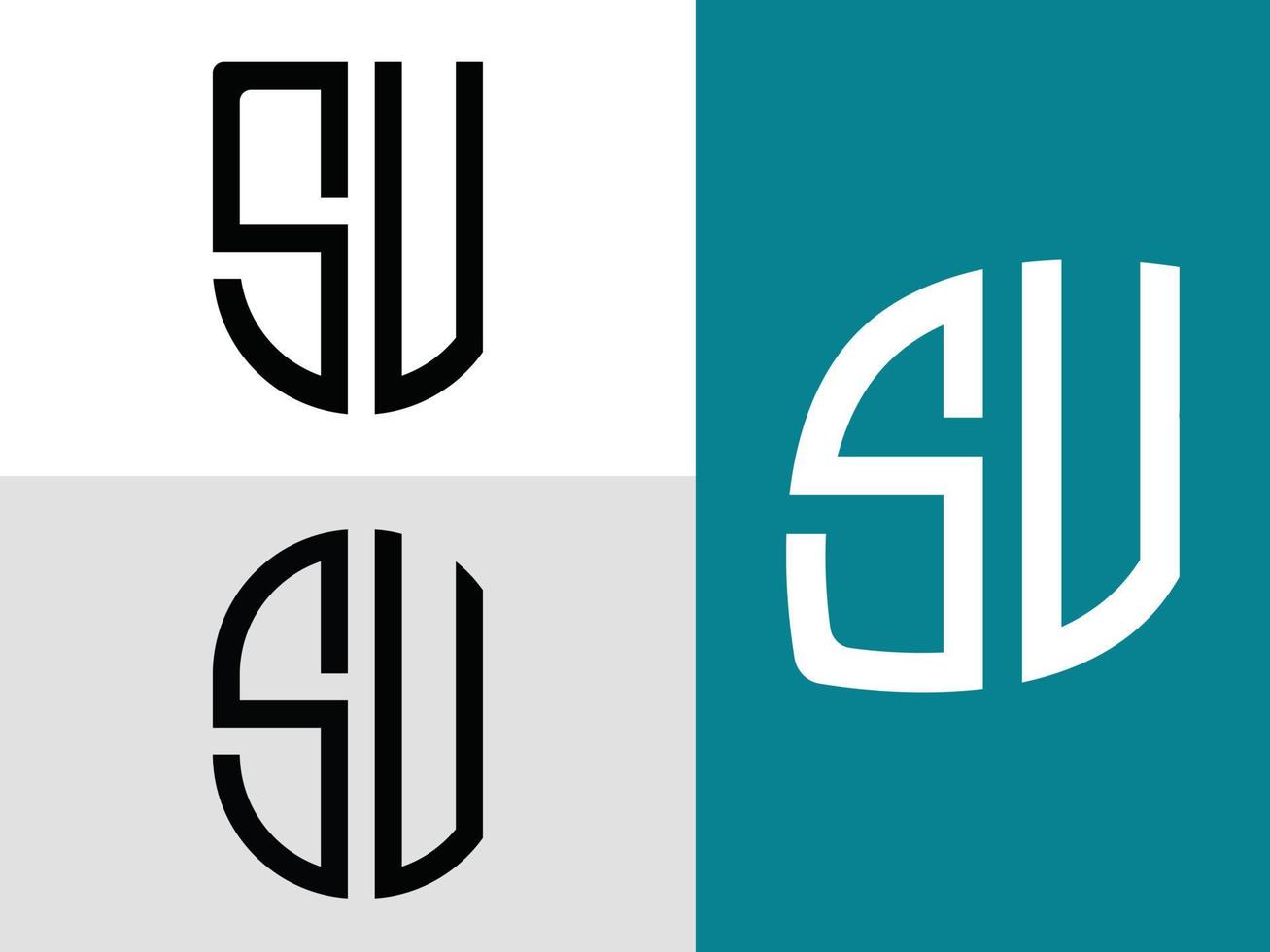 creatieve beginletters sv logo ontwerpen bundel. vector