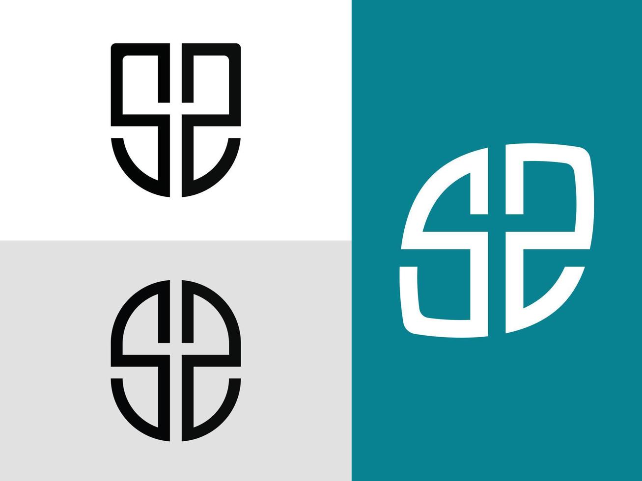 creatieve beginletters sz logo ontwerpen bundel. vector
