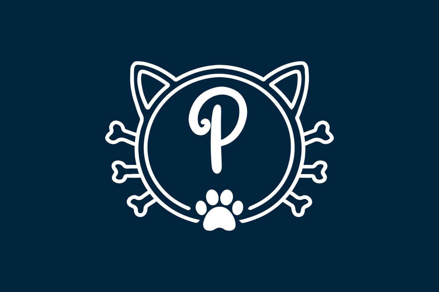 kat monogram letter p logo ontwerpen. vector