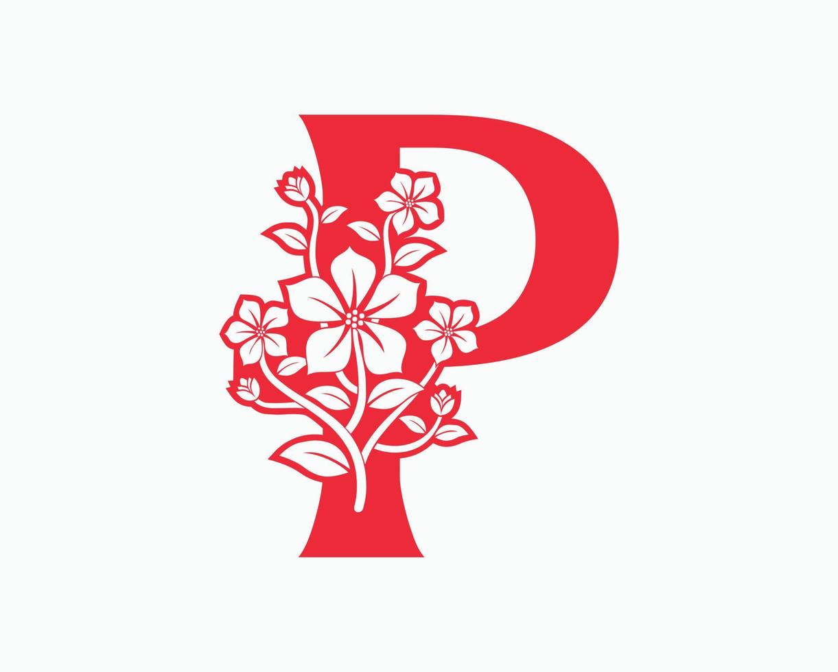 mona bloem beginletters p logo ontwerp. vector