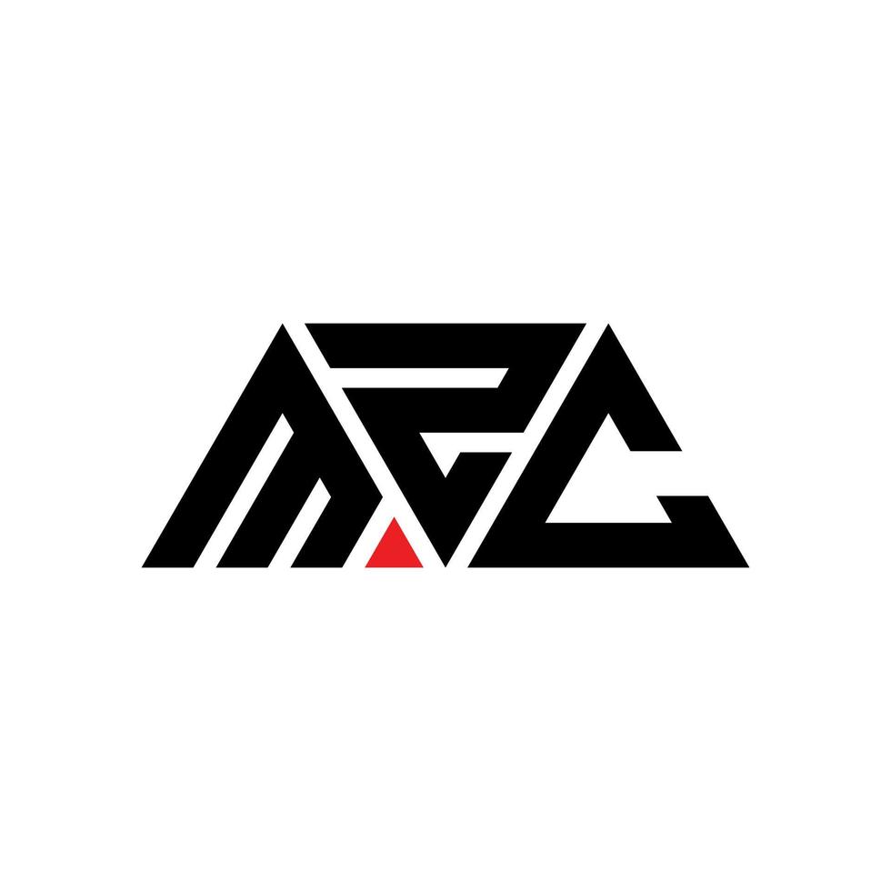 mzc driehoek brief logo ontwerp met driehoekige vorm. mzc driehoek logo ontwerp monogram. mzc driehoek vector logo sjabloon met rode kleur. mzc driehoekig logo eenvoudig, elegant en luxueus logo. mzc