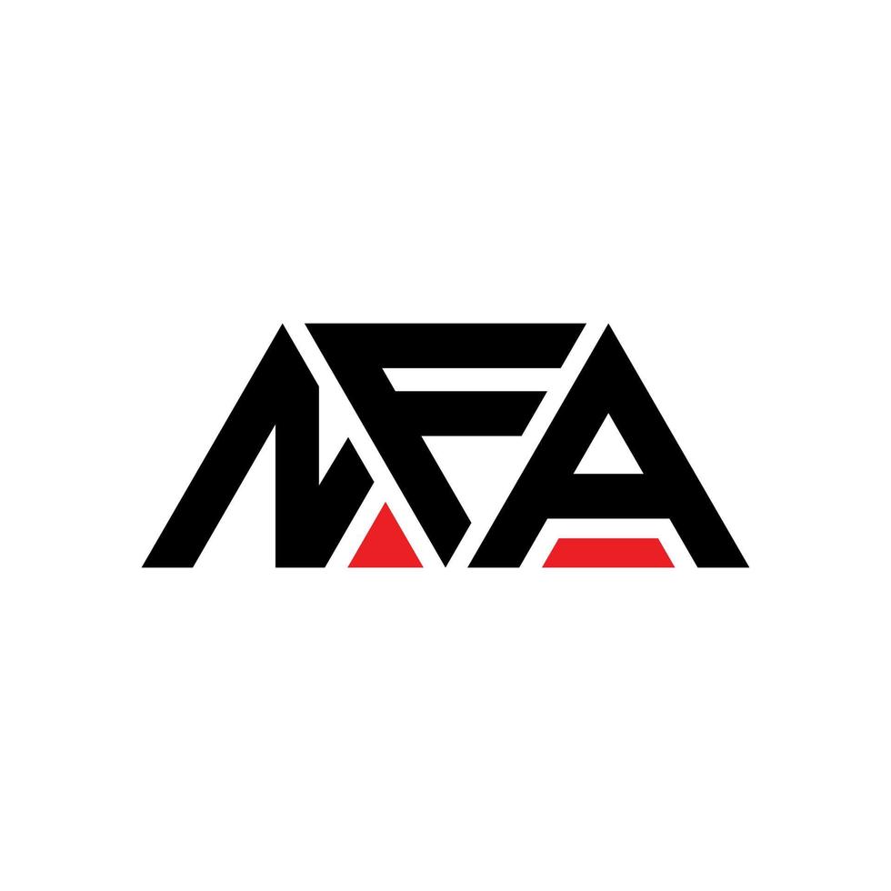 nfa driehoek brief logo ontwerp met driehoekige vorm. nfa driehoek logo ontwerp monogram. nfa driehoek vector logo sjabloon met rode kleur. nfa driehoekig logo eenvoudig, elegant en luxueus logo. nfa