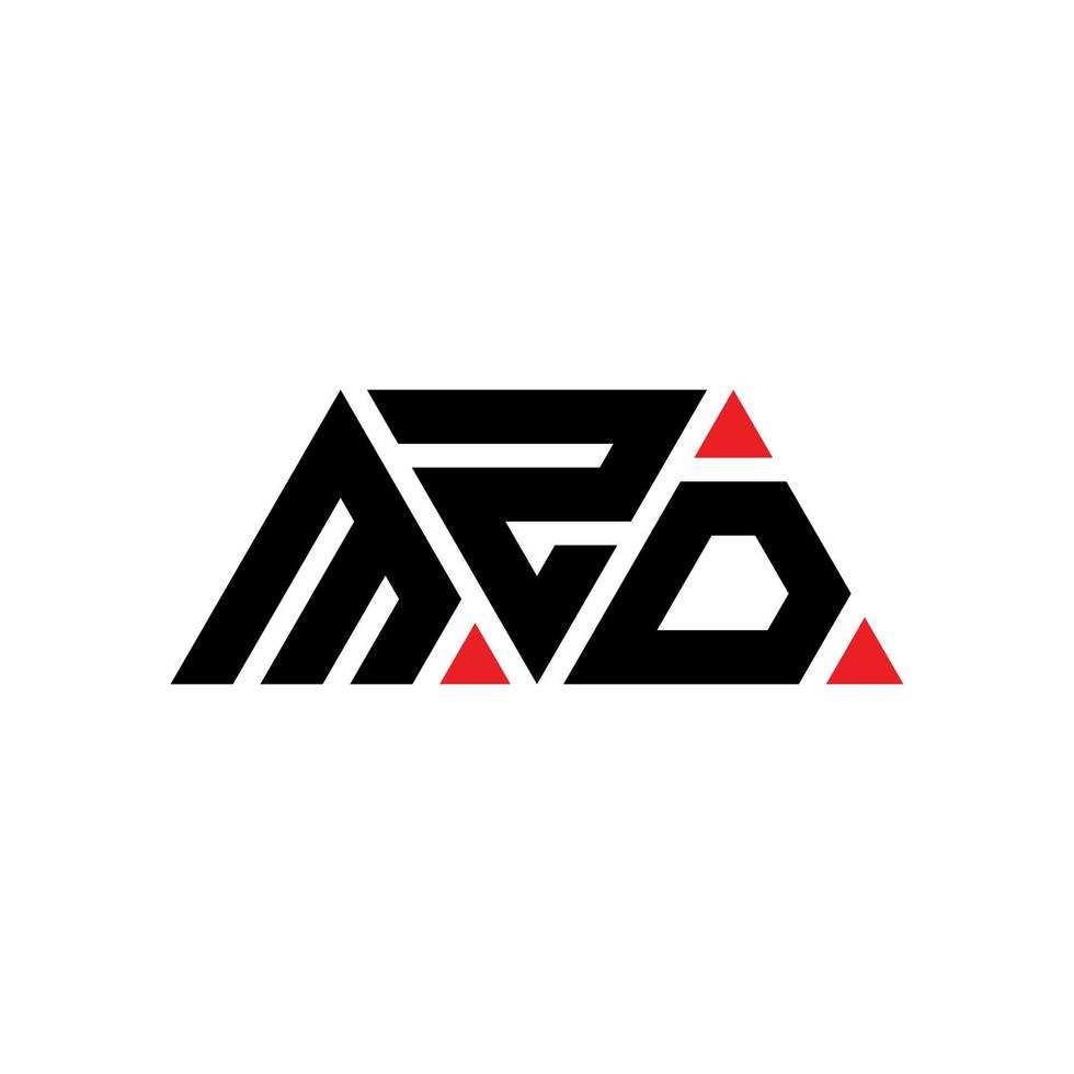 mzd driehoek brief logo ontwerp met driehoekige vorm. mzd driehoek logo ontwerp monogram. mzd driehoek vector logo sjabloon met rode kleur. mzd driehoekig logo eenvoudig, elegant en luxueus logo. mzd