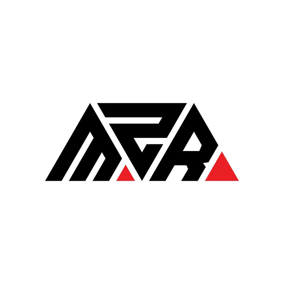 mzr driehoek brief logo ontwerp met driehoekige vorm. mzr driehoek logo ontwerp monogram. mzr driehoek vector logo sjabloon met rode kleur. mzr driehoekig logo eenvoudig, elegant en luxueus logo. mzr