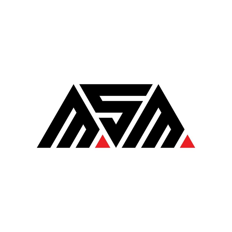 msm driehoek brief logo ontwerp met driehoekige vorm. msm driehoek logo ontwerp monogram. msm driehoek vector logo sjabloon met rode kleur. msm driehoekig logo eenvoudig, elegant en luxueus logo. msm