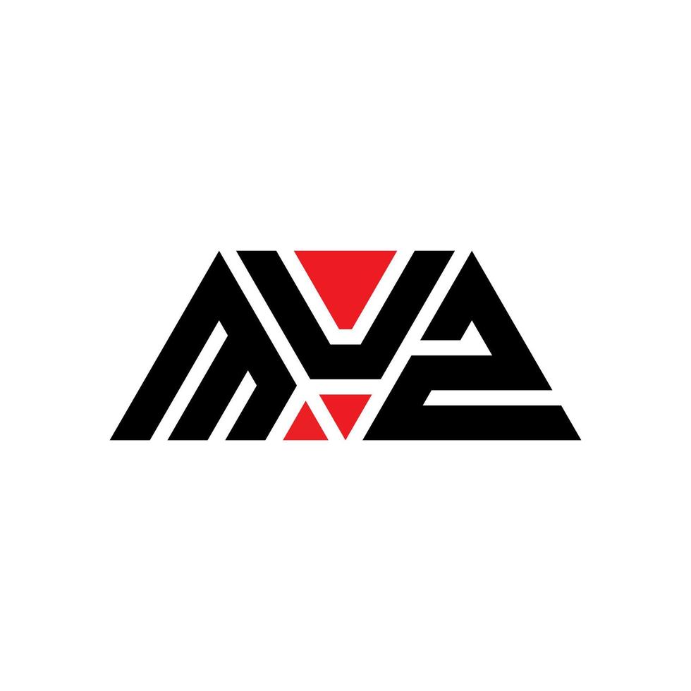 muz driehoek brief logo ontwerp met driehoekige vorm. muz driehoek logo ontwerp monogram. muz driehoek vector logo sjabloon met rode kleur. muz driehoekig logo eenvoudig, elegant en luxueus logo. muz