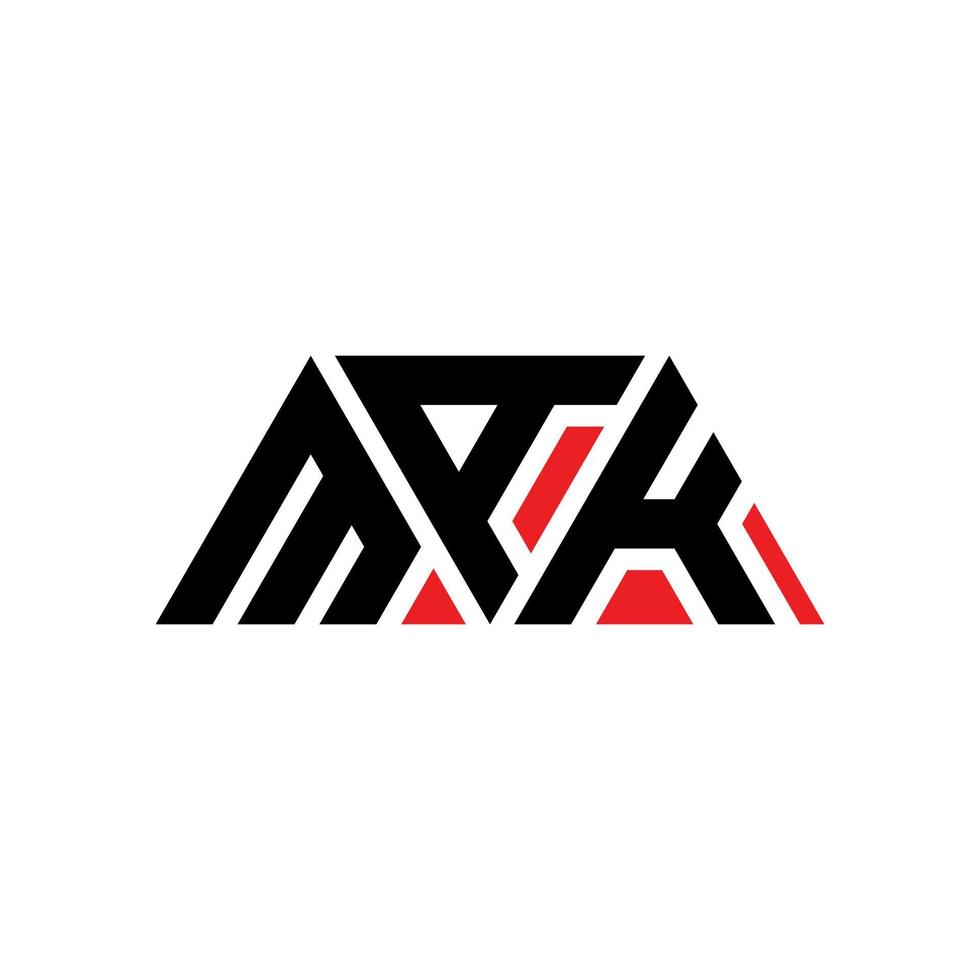 mak driehoek brief logo ontwerp met driehoekige vorm. mak driehoek logo ontwerp monogram. mak driehoek vector logo sjabloon met rode kleur. mak driehoekig logo eenvoudig, elegant en luxueus logo. mak