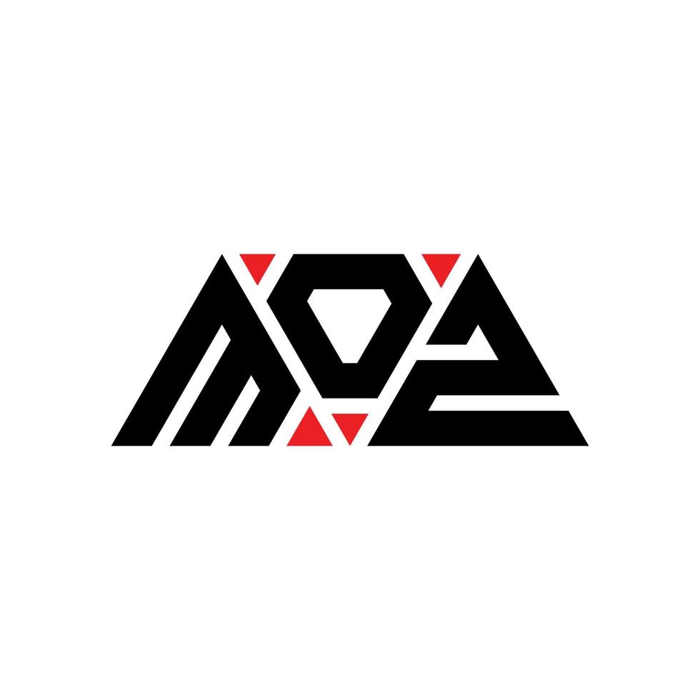 moz driehoek brief logo ontwerp met driehoekige vorm. moz driehoek logo ontwerp monogram. moz driehoek vector logo sjabloon met rode kleur. moz driehoekig logo eenvoudig, elegant en luxueus logo. moz