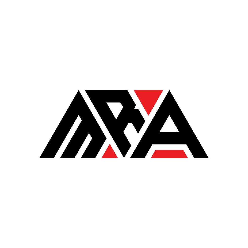 mra driehoek brief logo ontwerp met driehoekige vorm. mra driehoek logo ontwerp monogram. mra driehoek vector logo sjabloon met rode kleur. mra driehoekig logo eenvoudig, elegant en luxueus logo. mra