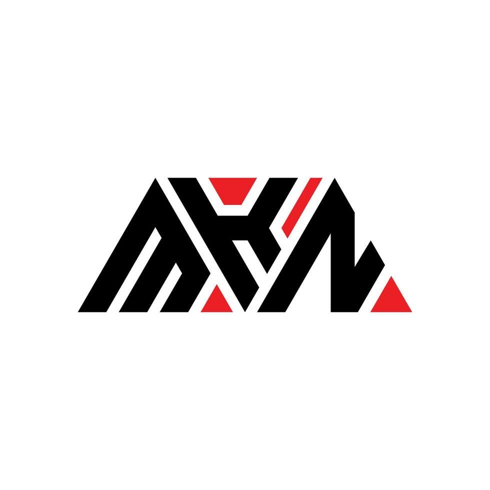 mkn driehoek brief logo ontwerp met driehoekige vorm. mkn driehoek logo ontwerp monogram. mkn driehoek vector logo sjabloon met rode kleur. mkn driehoekig logo eenvoudig, elegant en luxueus logo. mkn
