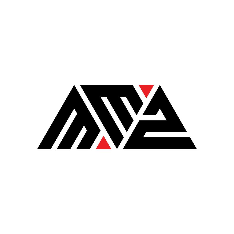 mmz driehoek letter logo ontwerp met driehoekige vorm. mmz driehoek logo ontwerp monogram. mmz driehoek vector logo sjabloon met rode kleur. mmz driehoekig logo eenvoudig, elegant en luxueus logo. mmz