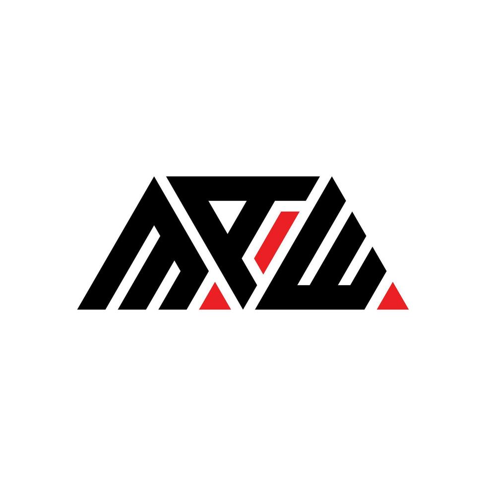 maw driehoek brief logo ontwerp met driehoekige vorm. maw driehoek logo ontwerp monogram. maw driehoek vector logo sjabloon met rode kleur. maw driehoekig logo eenvoudig, elegant en luxueus logo. maw