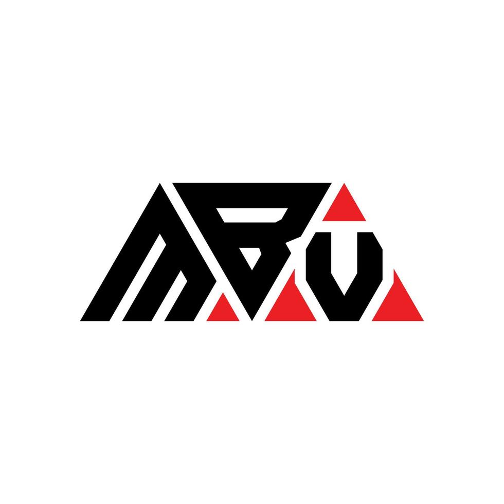 mbv driehoek brief logo ontwerp met driehoekige vorm. mbv driehoek logo ontwerp monogram. mbv driehoek vector logo sjabloon met rode kleur. mbv driehoekig logo eenvoudig, elegant en luxueus logo. mbv